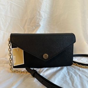 Michael Kors Black Textured Leather Crossbody